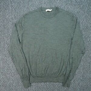 Suitsupply Sweater Mens Medium Green Merino Wool Pullover Crew Long Sleeve